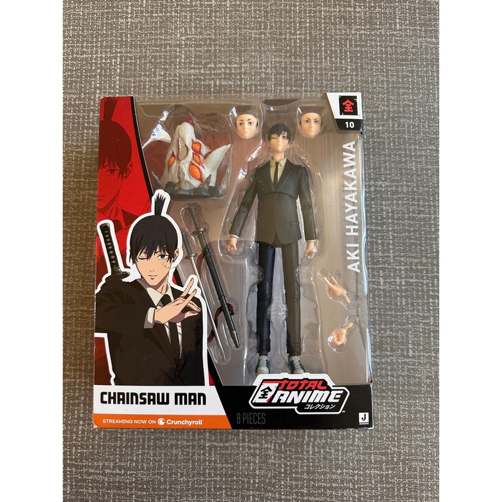 Jazwares Total Anime Chainsaw Man Aki Hayakawa Action Figure 8 Pieces New